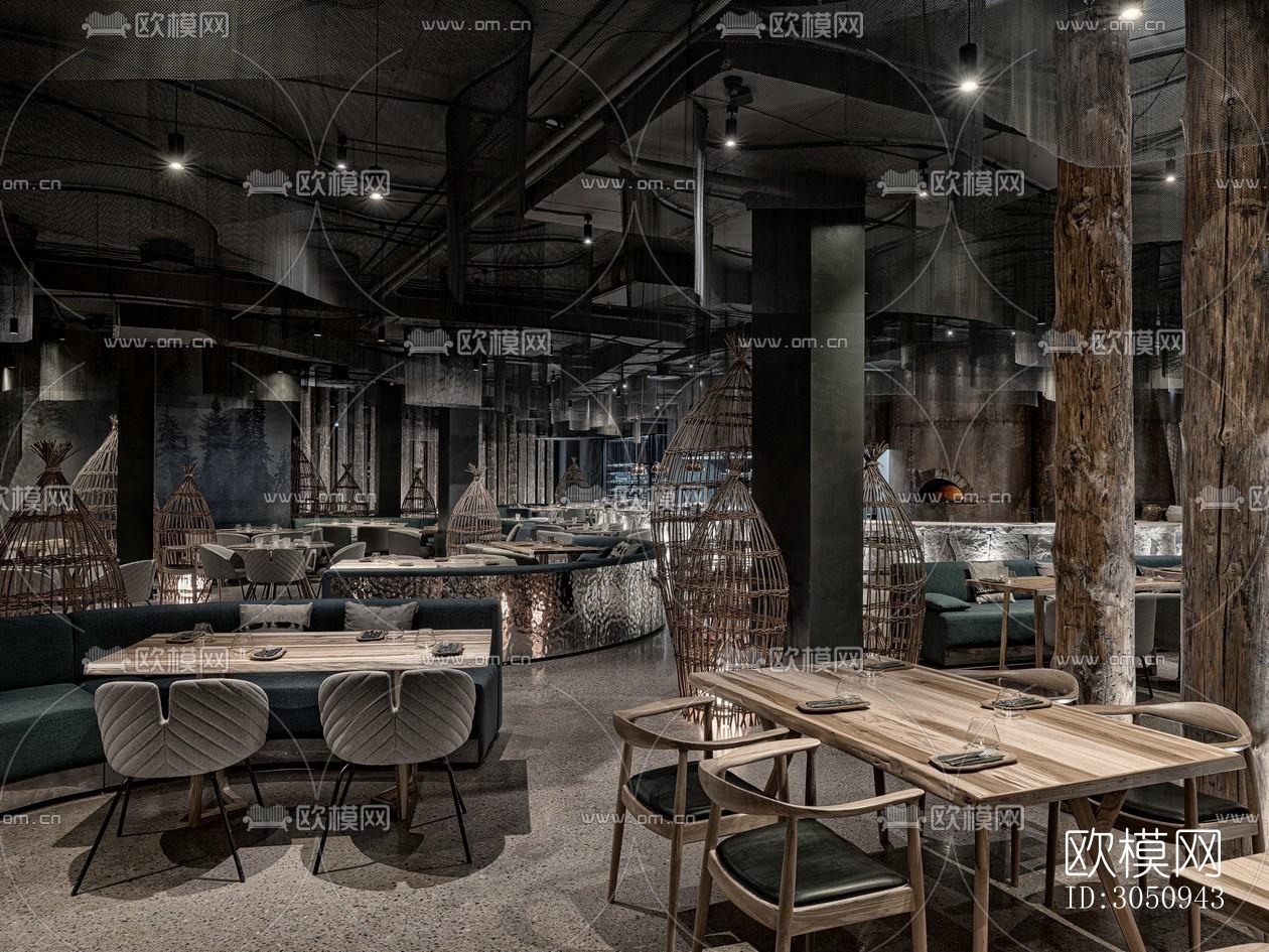 侘寂自助餐厅效果图下载（渲染图5）