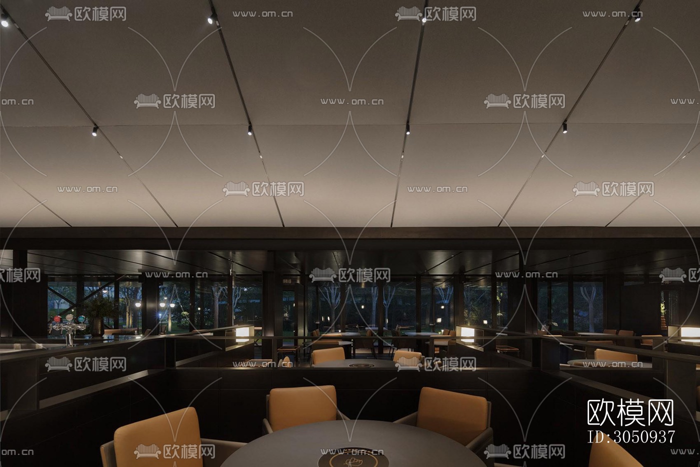 高级灰火锅烤肉效果图下载（渲染图9）