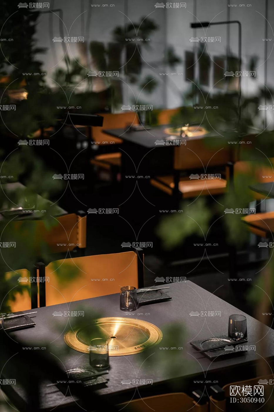 高级灰火锅烤肉效果图下载（渲染图6）