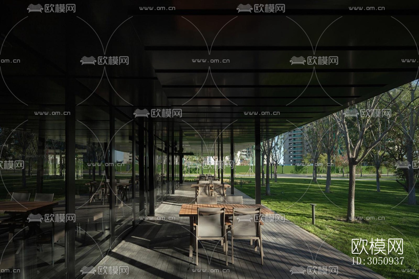 高级灰火锅烤肉效果图下载（渲染图8）