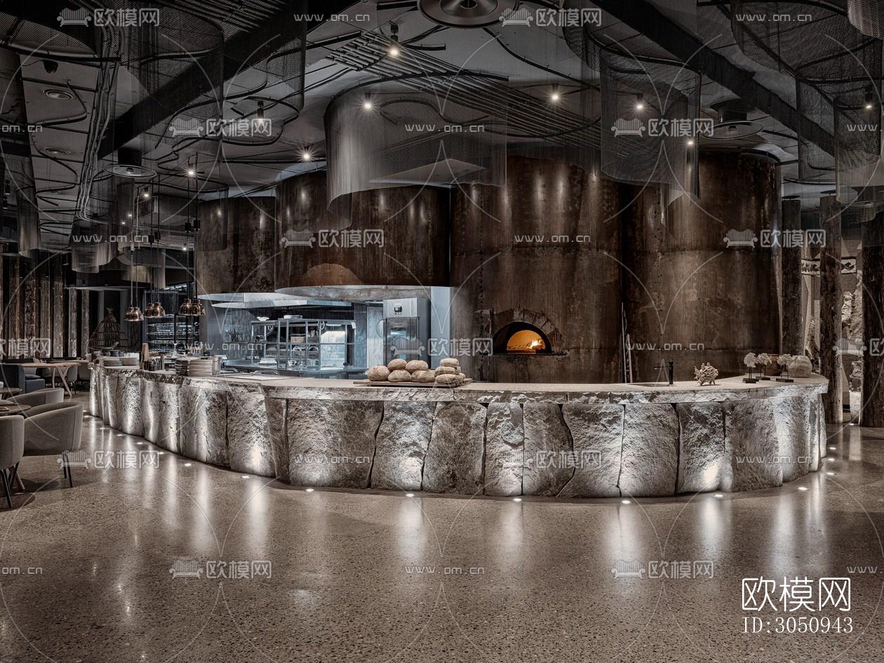侘寂自助餐厅效果图下载（渲染图3）