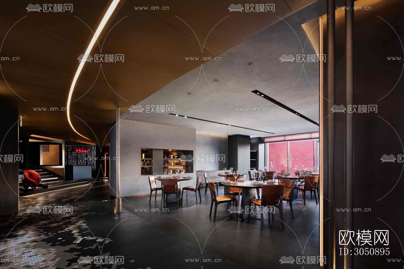 现代中餐厅效果图下载（渲染图16）