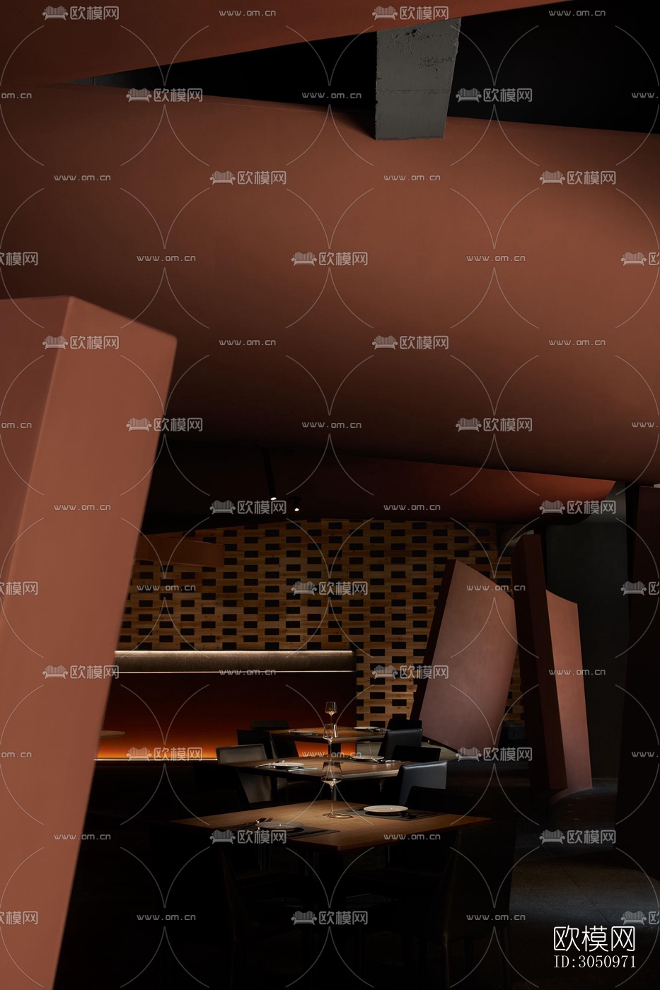 现代西餐厅效果图下载（渲染图15）