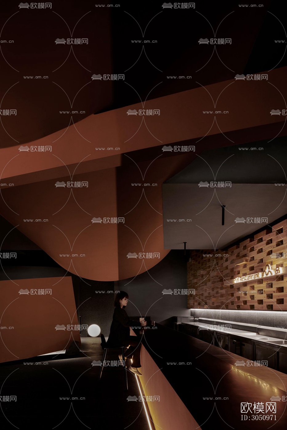 现代西餐厅效果图下载（渲染图13）