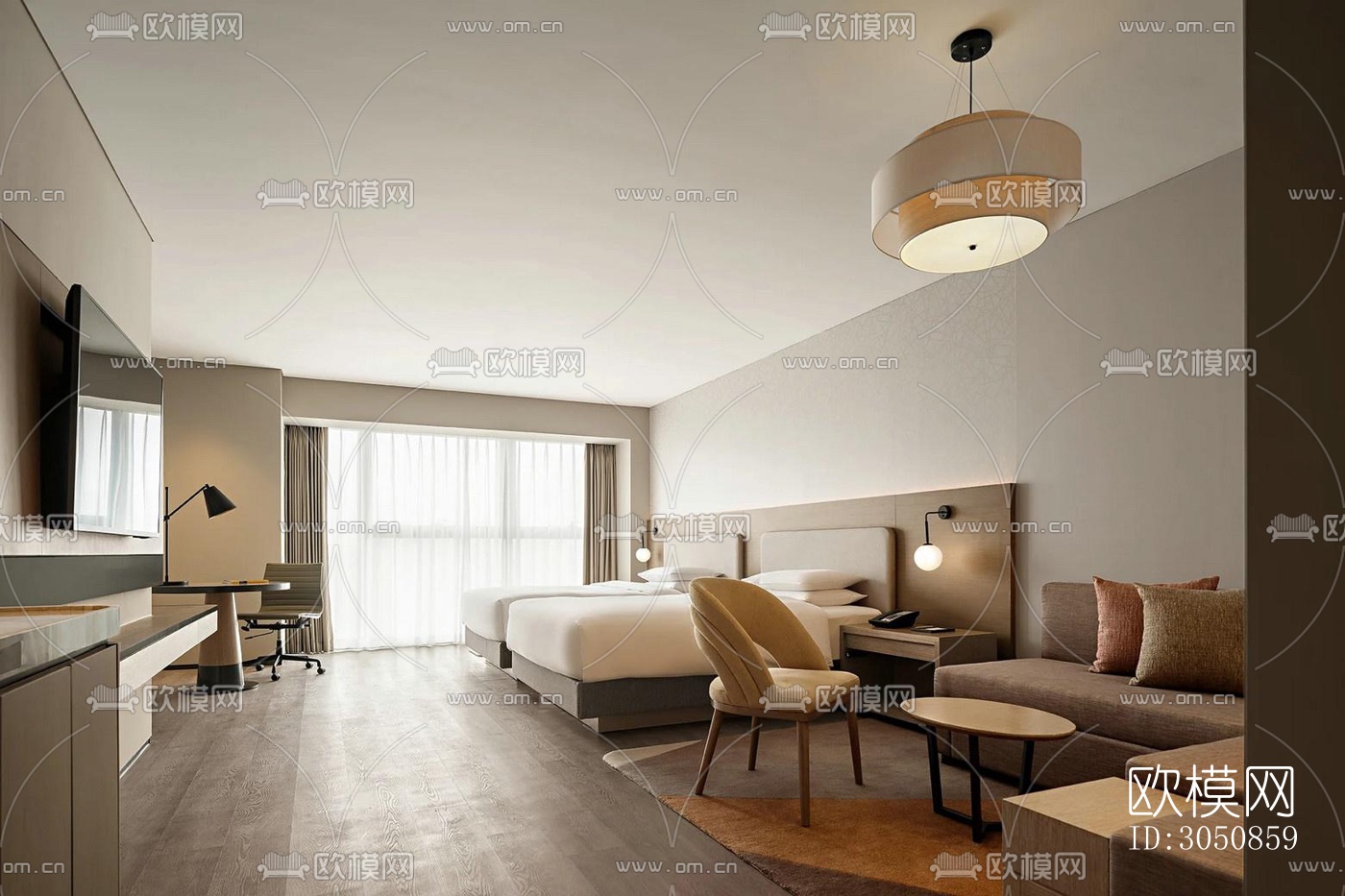 现代酒店民宿效果图下载（渲染图18）
