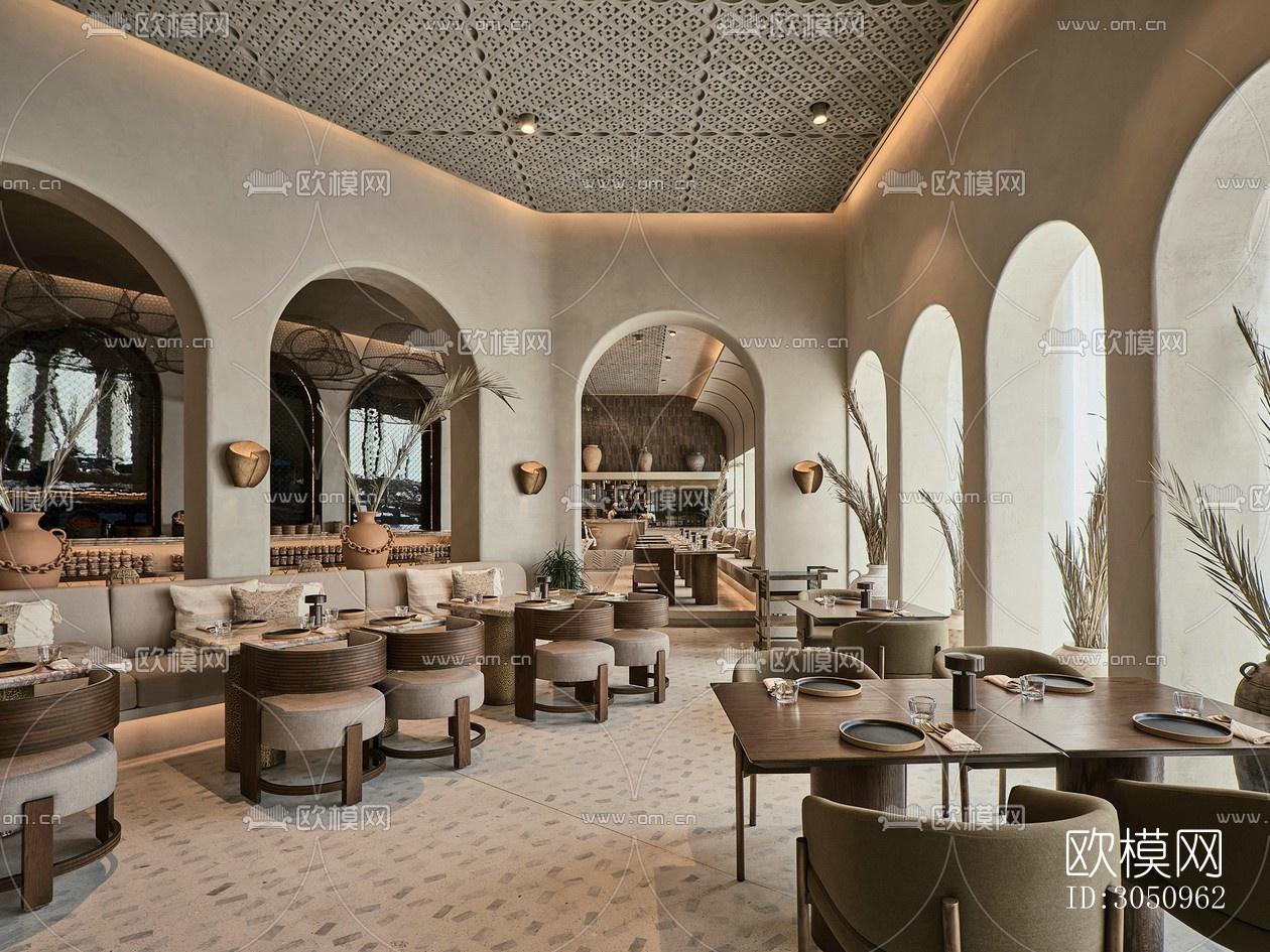 东南亚西餐厅效果图下载（渲染图6）