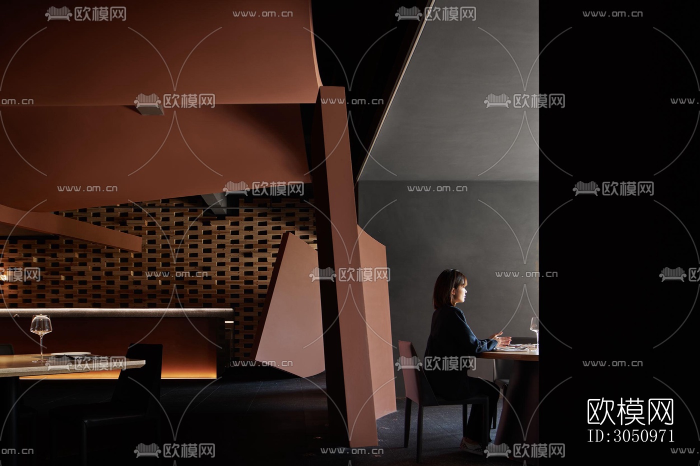 现代西餐厅效果图下载（渲染图16）