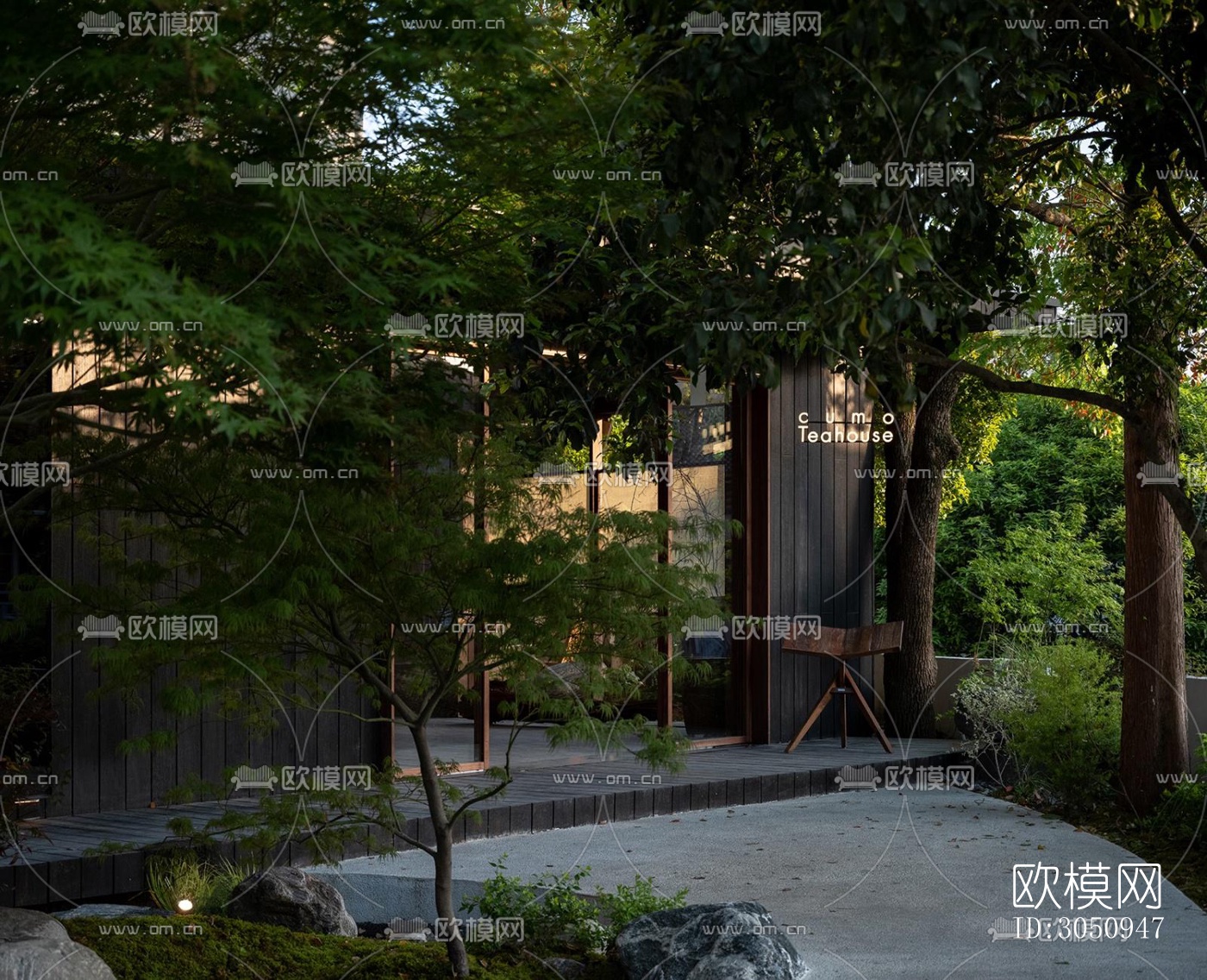 侘寂茶馆效果图下载（渲染图3）