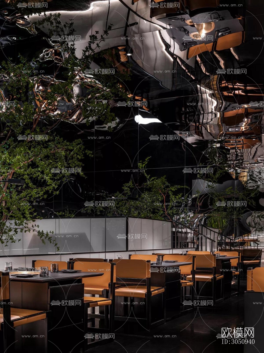 高级灰火锅烤肉效果图下载（渲染图16）