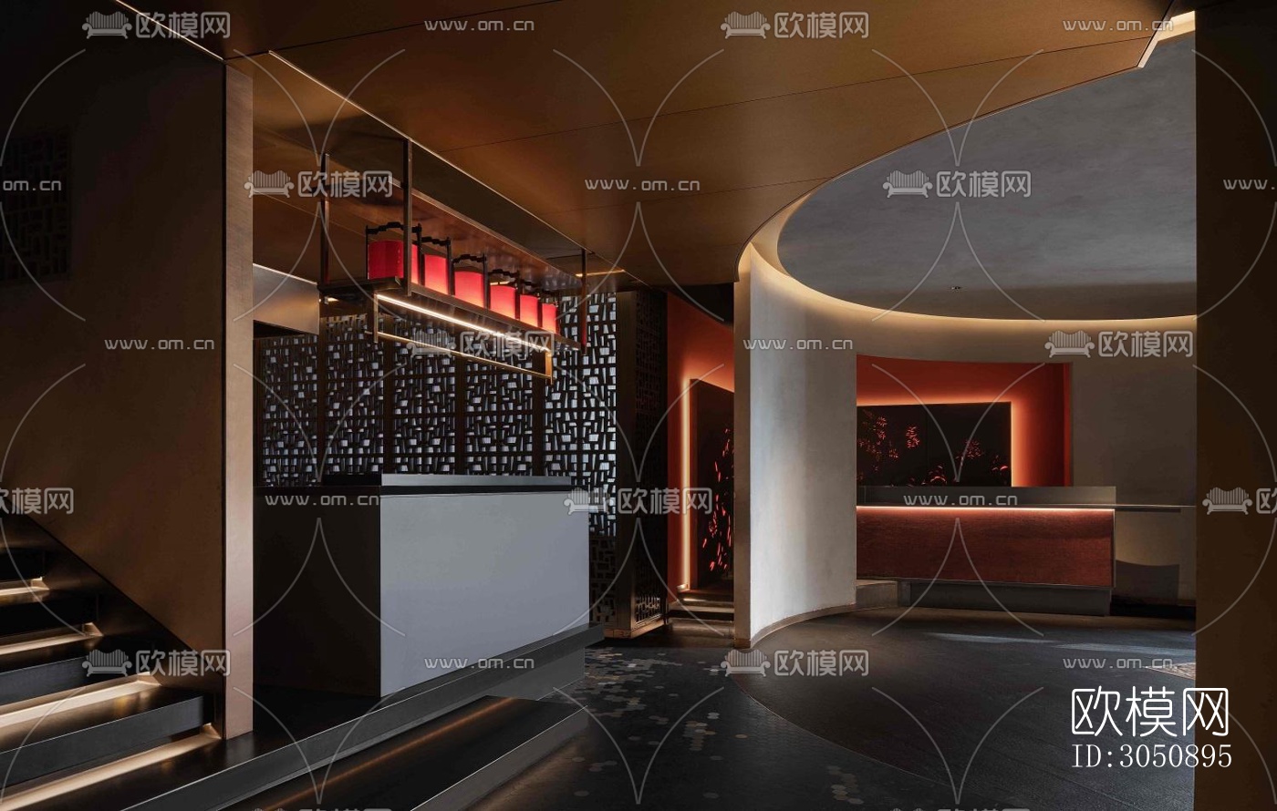 现代中餐厅效果图下载（渲染图2）