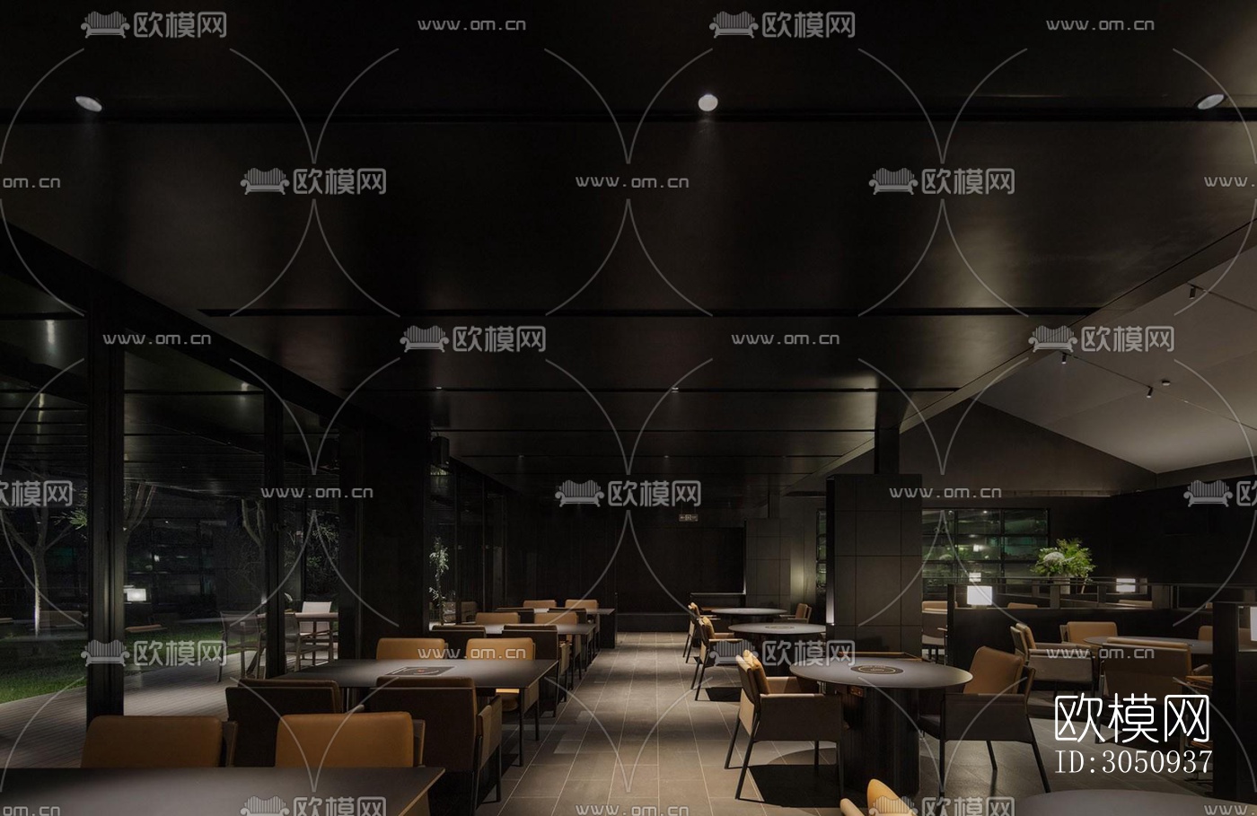 高级灰火锅烤肉效果图下载（渲染图5）