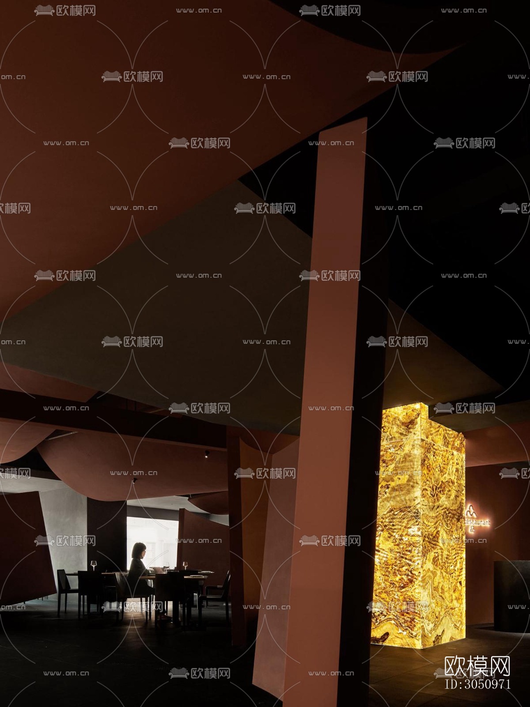 现代西餐厅效果图下载（渲染图6）