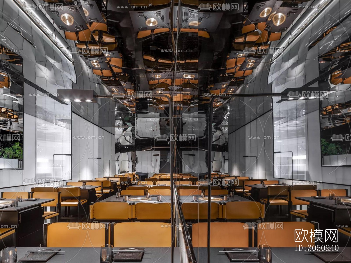 高级灰火锅烤肉效果图下载（渲染图5）