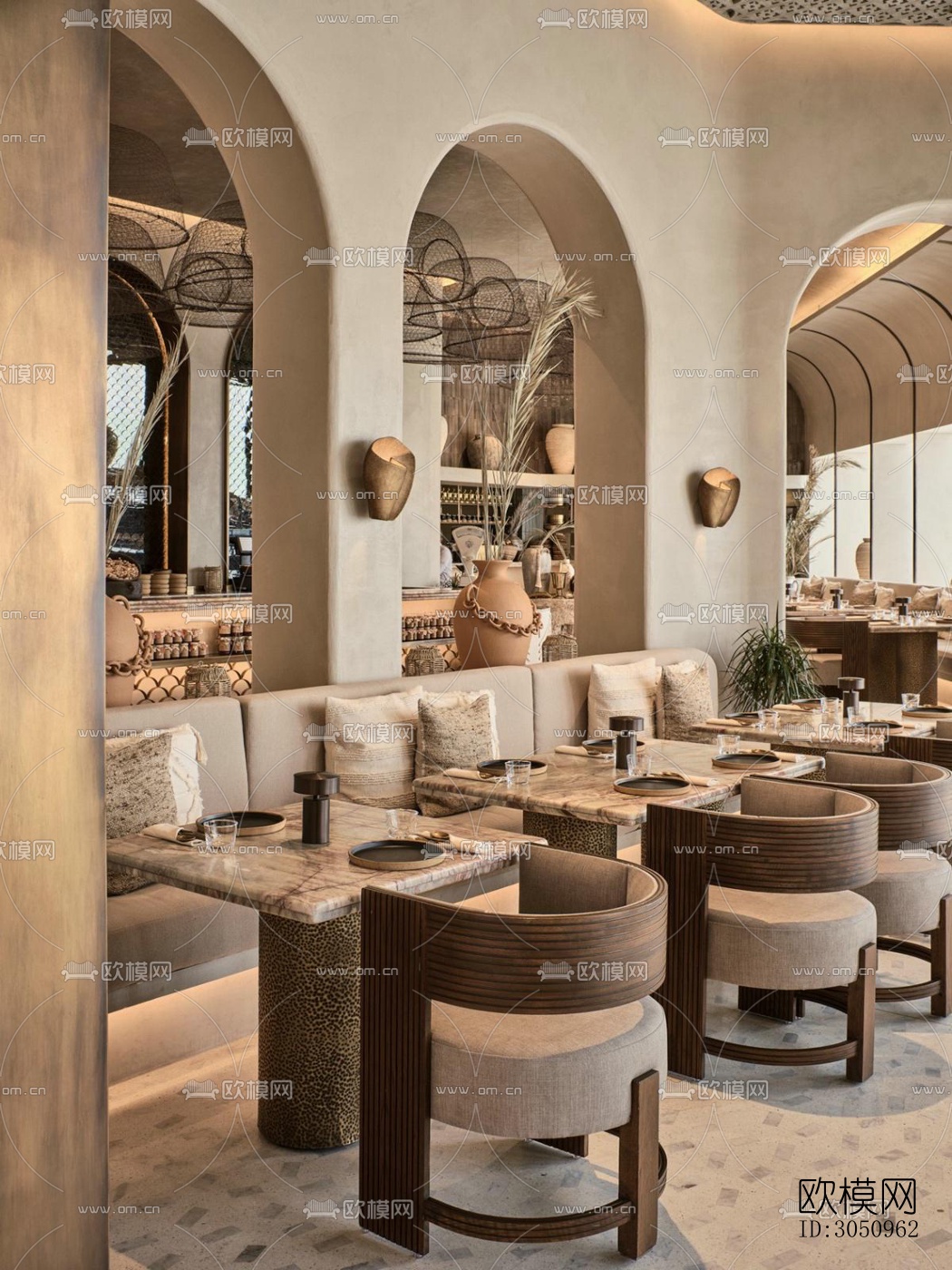 东南亚西餐厅效果图下载（渲染图8）