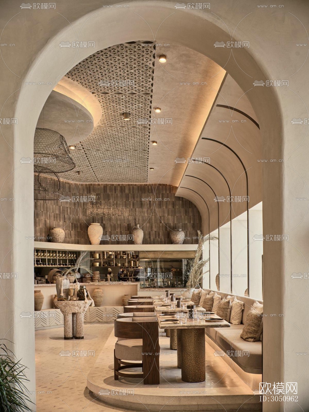 东南亚西餐厅效果图下载（渲染图10）