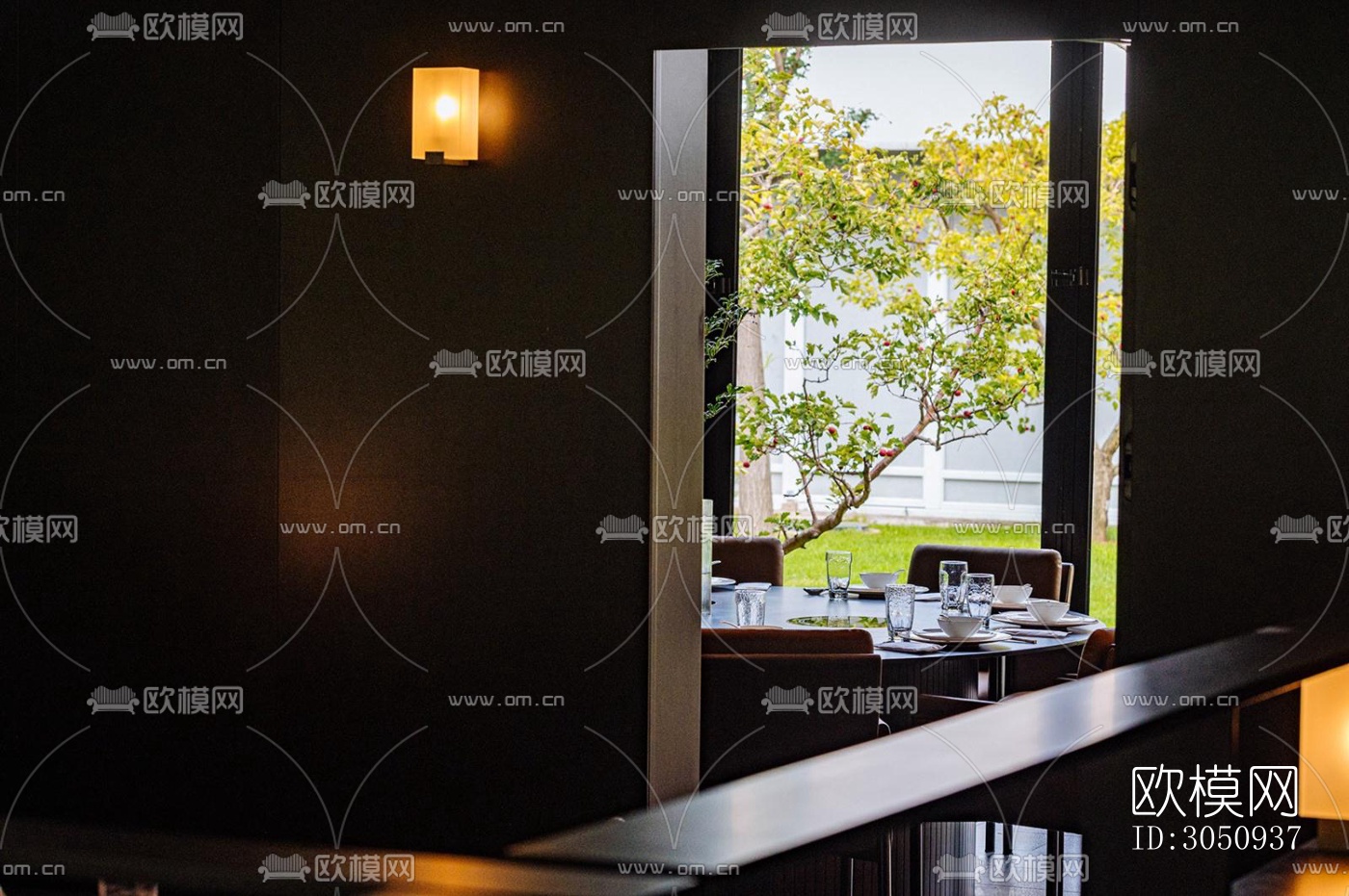 高级灰火锅烤肉效果图下载（渲染图15）