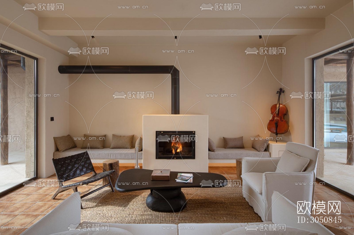 侘寂酒店民宿效果图下载（渲染图3）