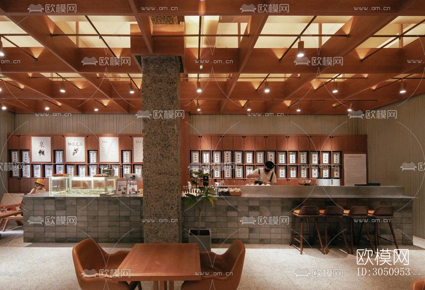 现代茶馆效果图下载（渲染图3）
