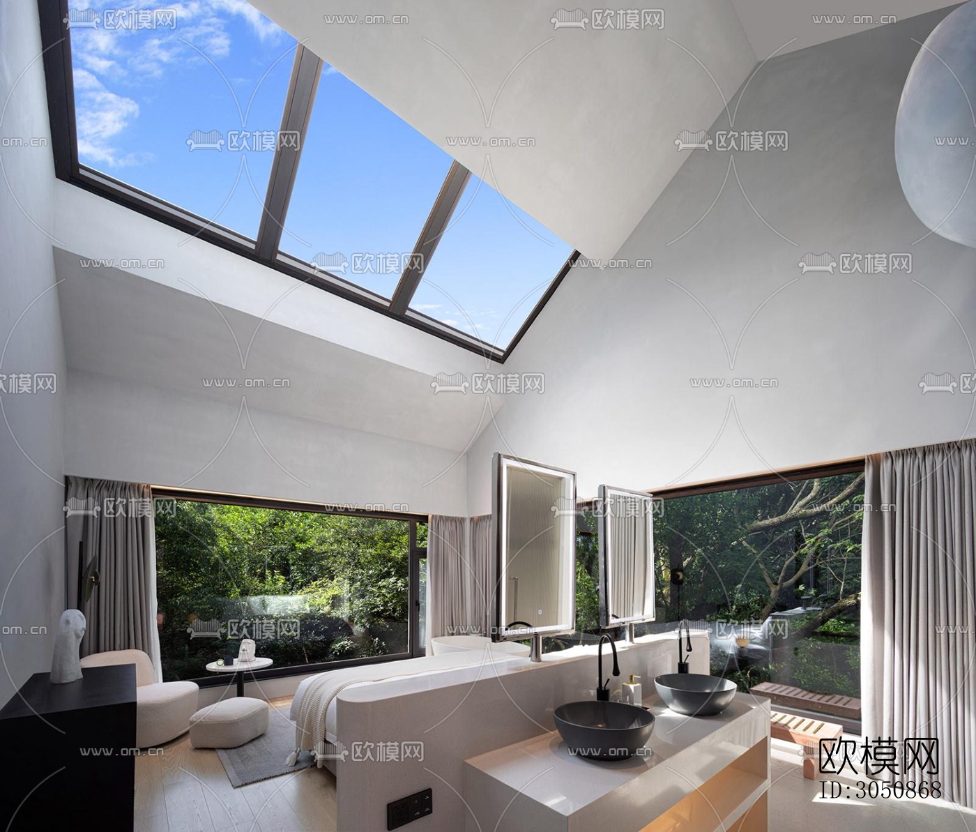 现代酒店民宿效果图下载（渲染图14）