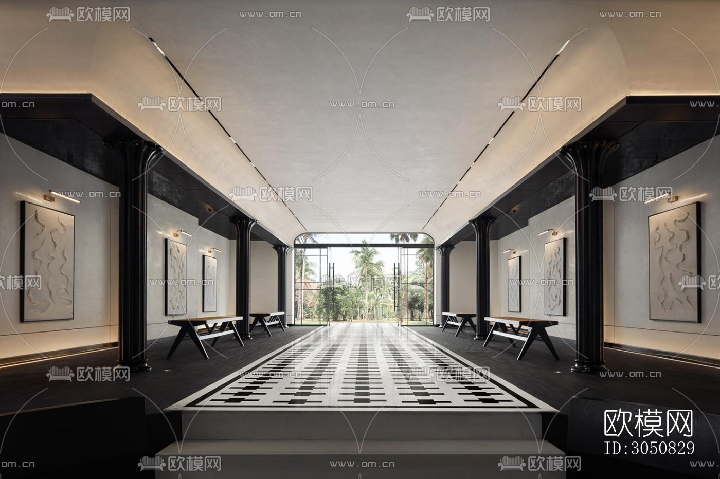 中古风酒店民宿效果图下载（渲染图7）