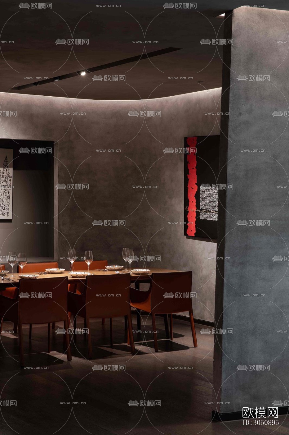 现代中餐厅效果图下载（渲染图17）