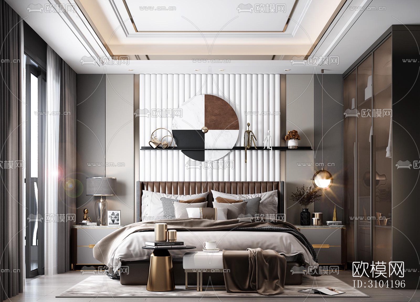 欧式卧室效果图下载（渲染图3）