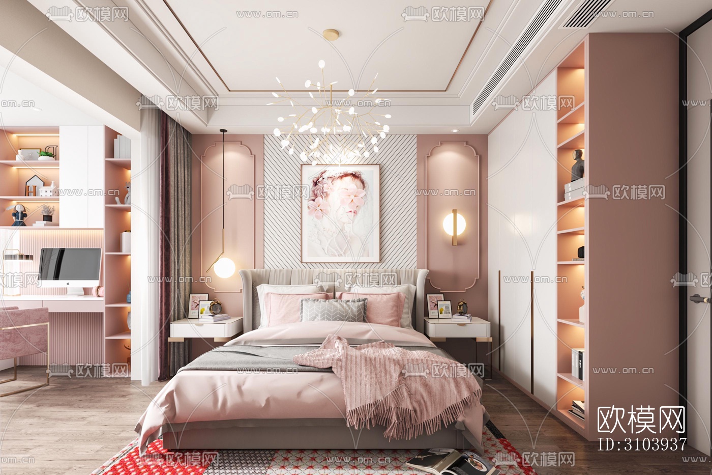 欧式儿童房效果图下载（渲染图5）