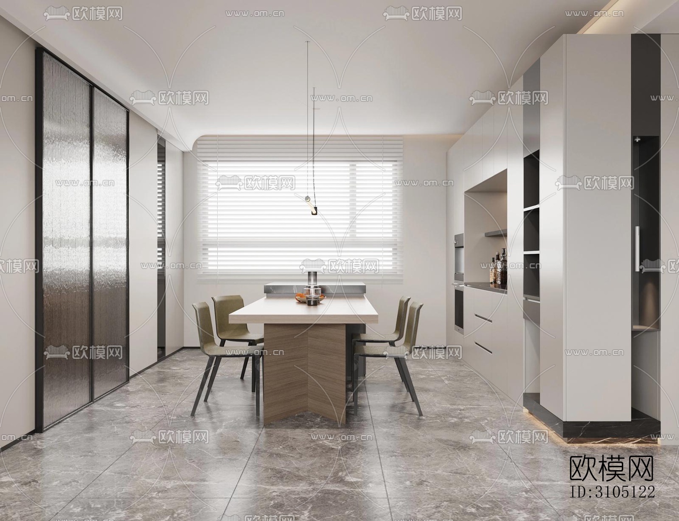 现代平层效果图下载（渲染图7）