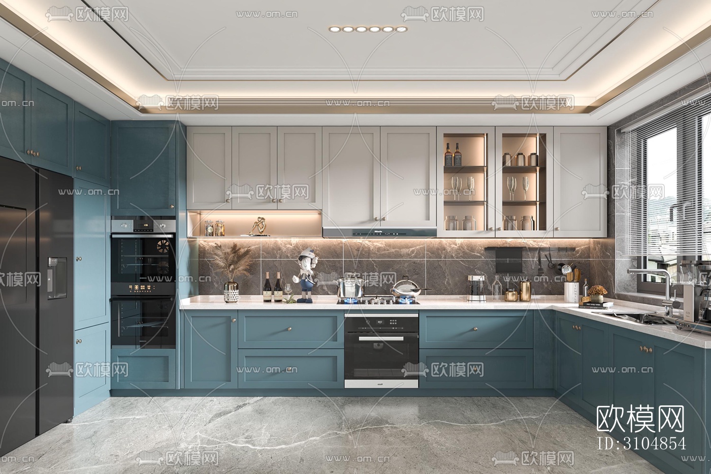 北欧厨房效果图下载（渲染图3）