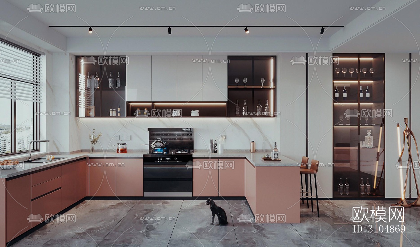 北欧厨房效果图下载（渲染图4）