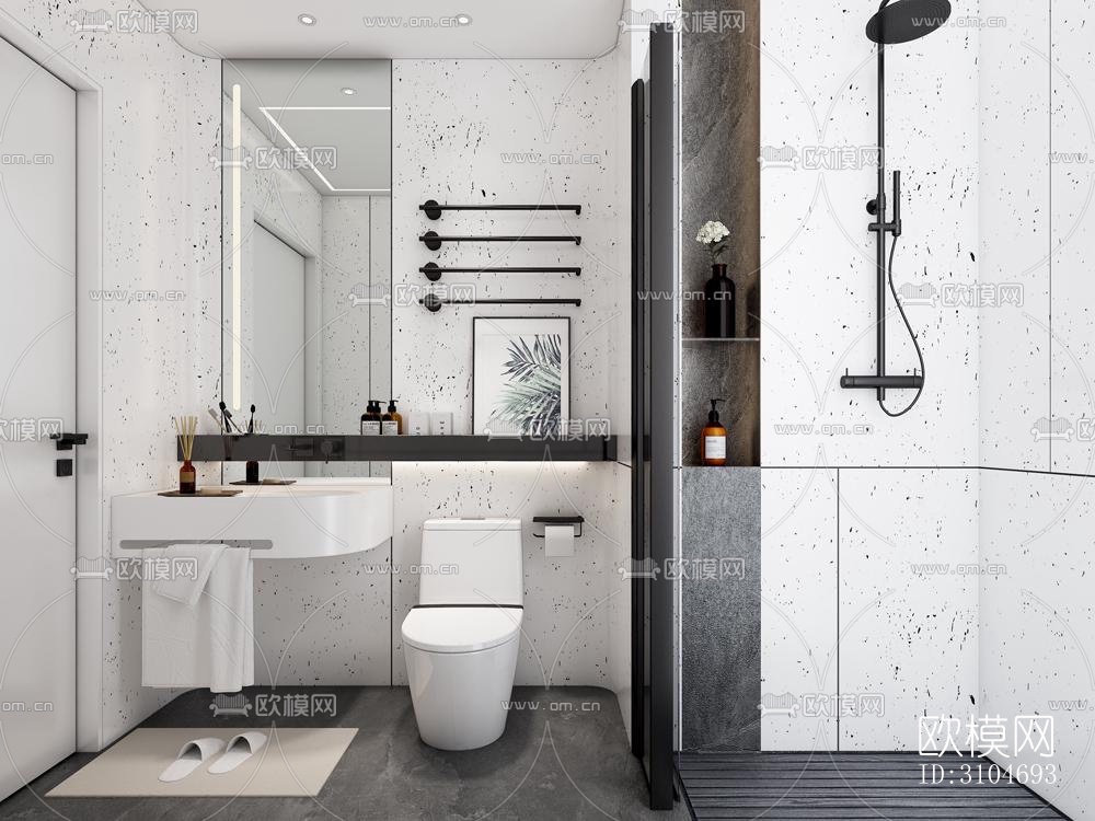 现代卫生间效果图下载（渲染图3）