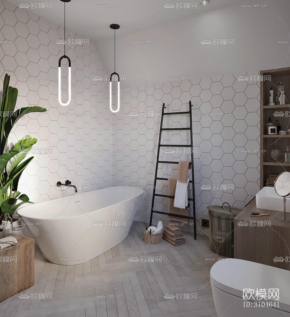 现代卫生间效果图下载（渲染图2）