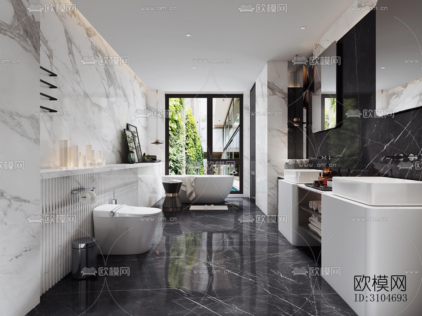 现代卫生间效果图下载（渲染图5）