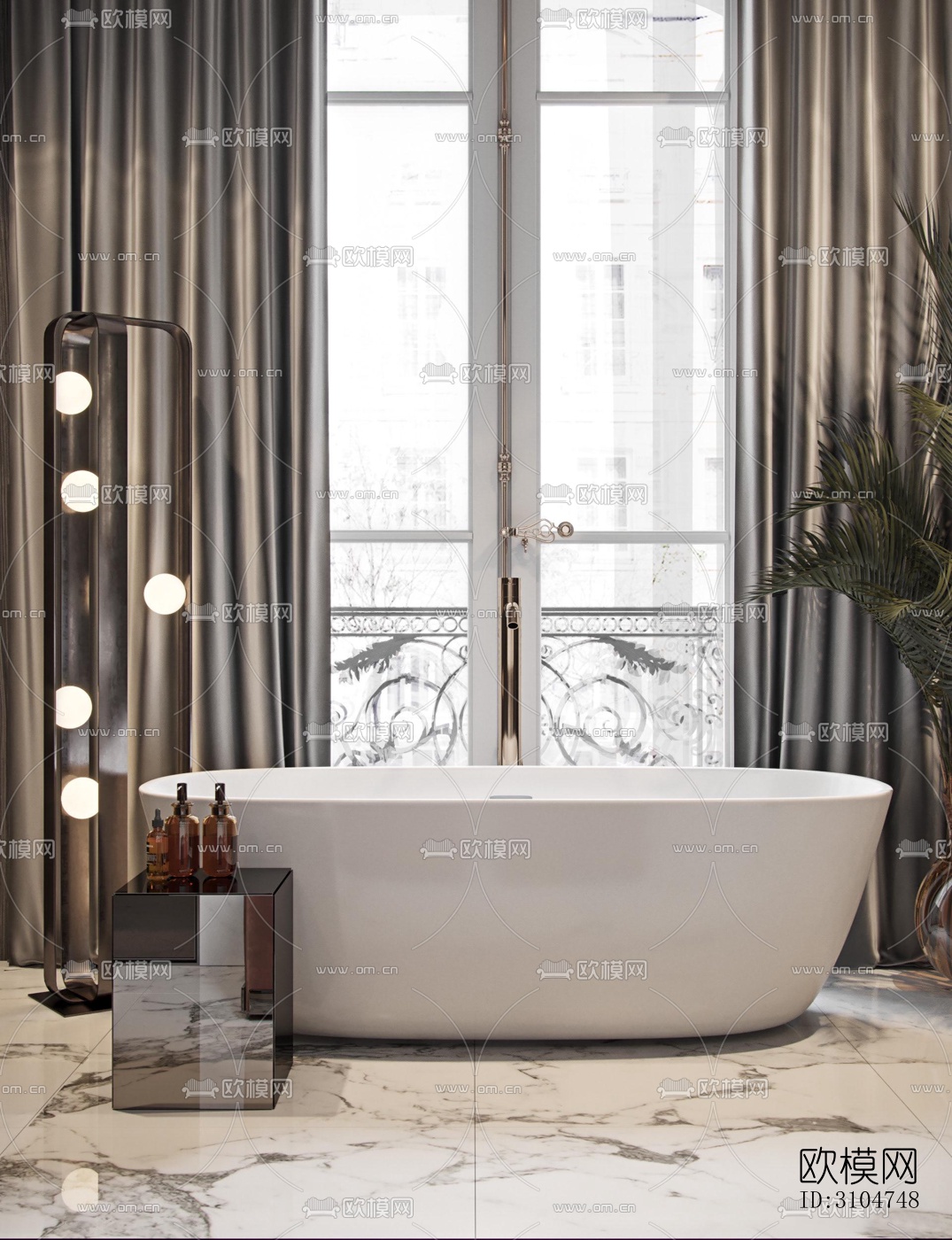 美式卫生间效果图下载（渲染图1）