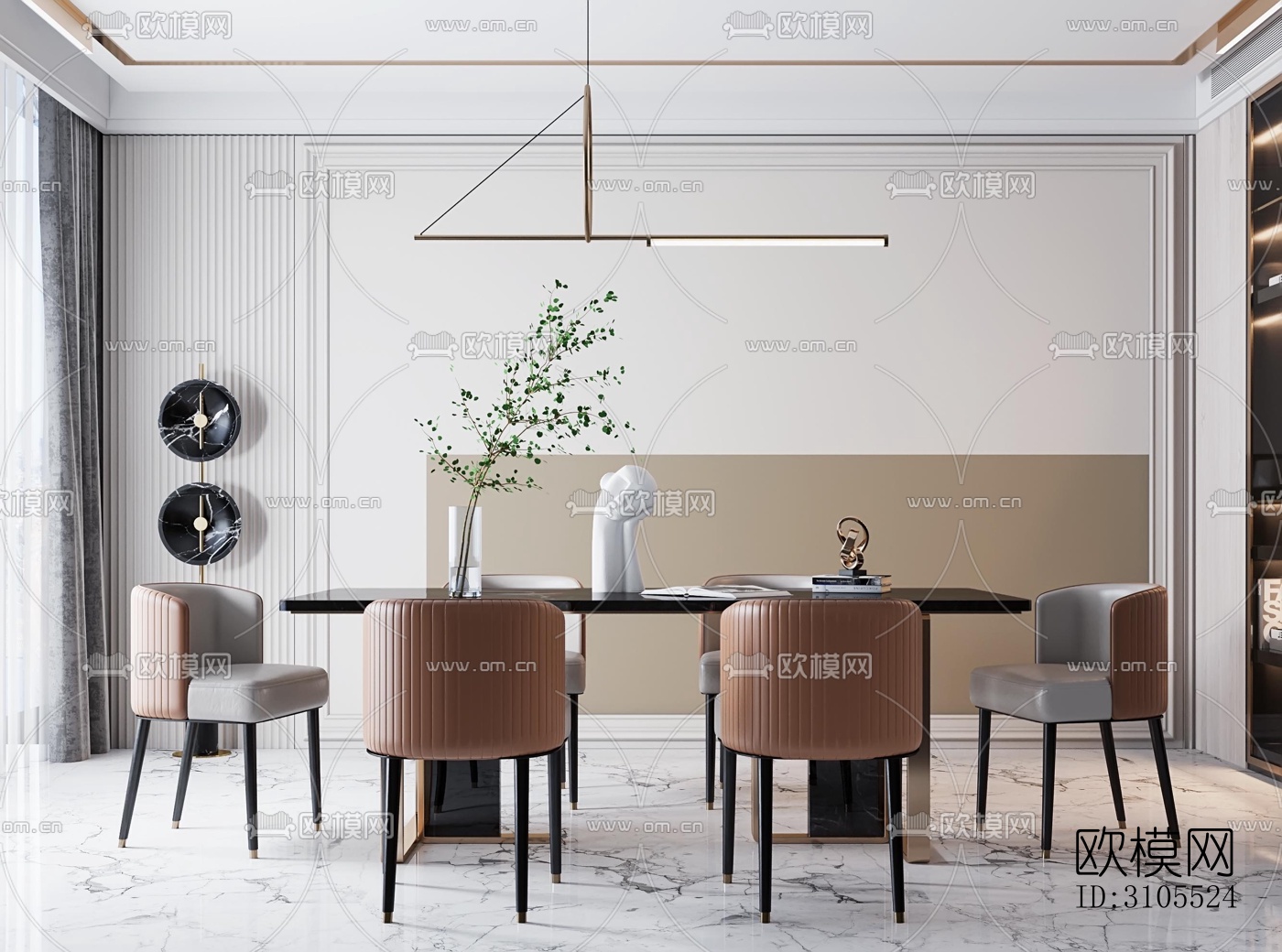 现代餐厅效果图下载（渲染图5）