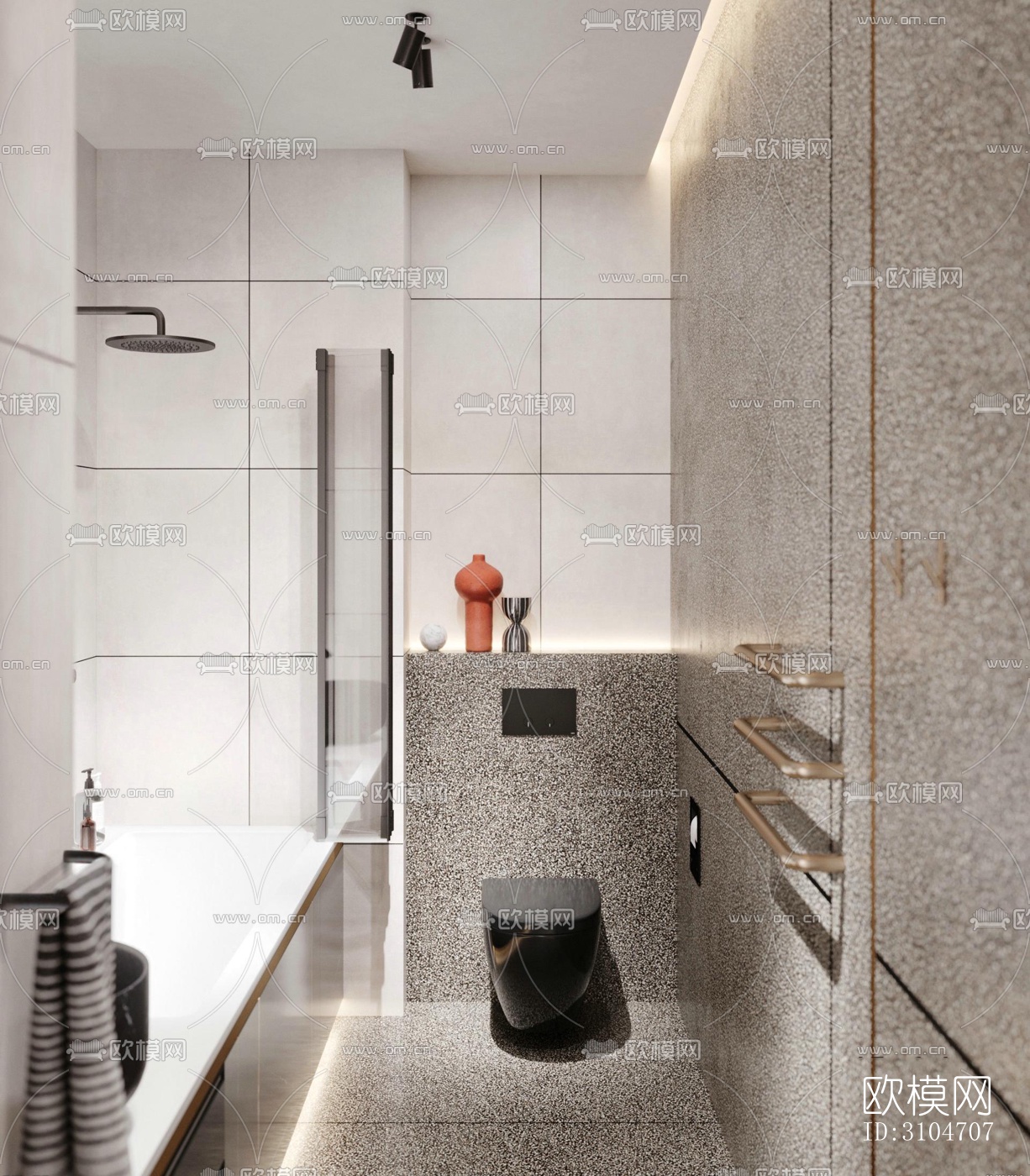 现代卫生间效果图下载（渲染图2）