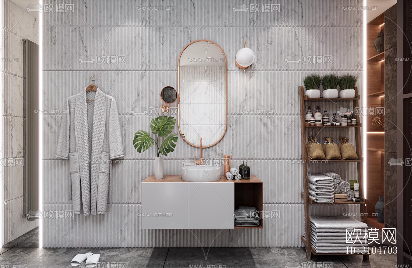 现代卫生间效果图下载（渲染图2）