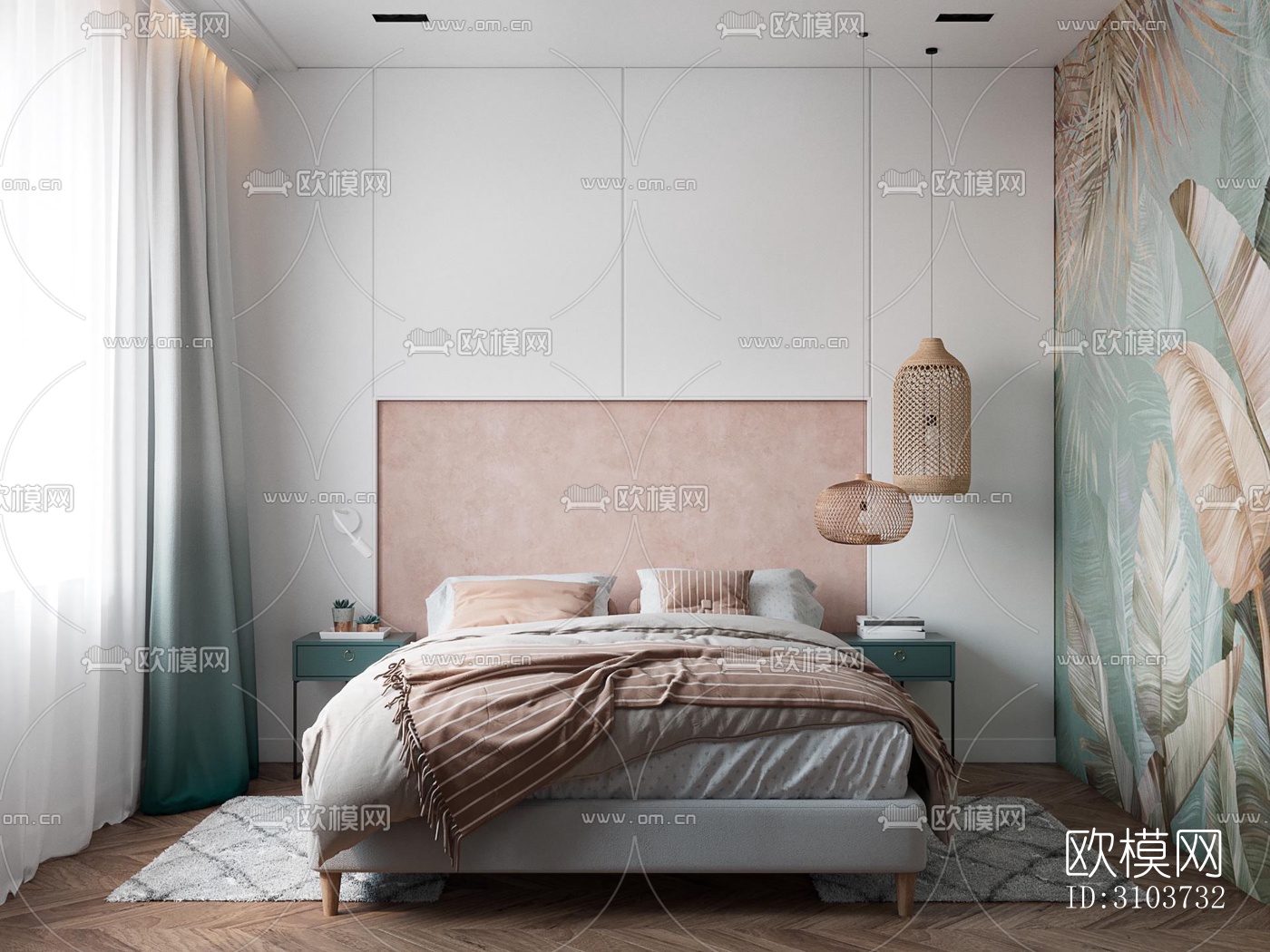 北欧儿童房效果图下载（渲染图1）