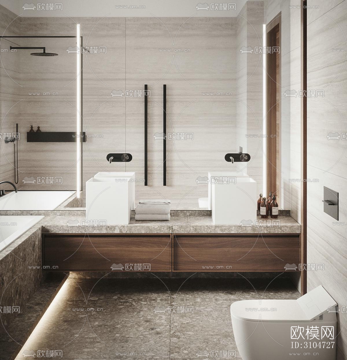 现代卫生间效果图下载（渲染图5）