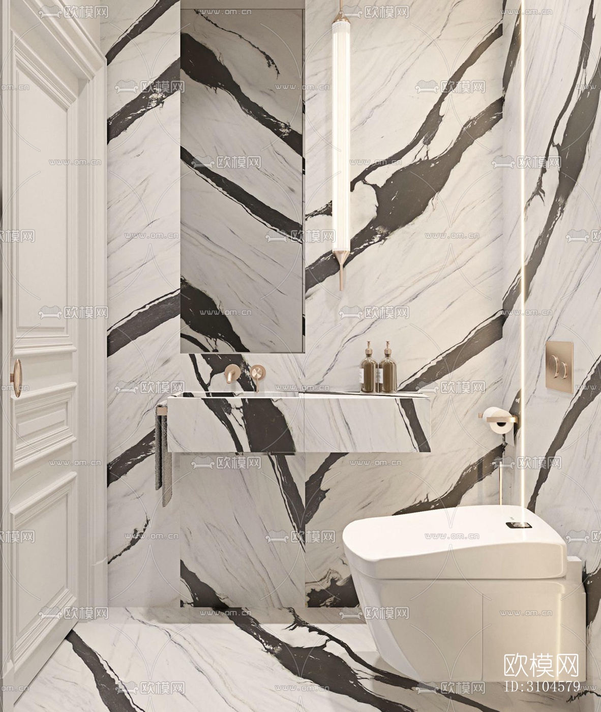 法式卫生间效果图下载（渲染图3）