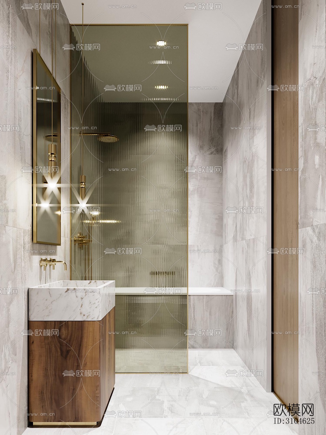 现代卫生间效果图下载（渲染图5）