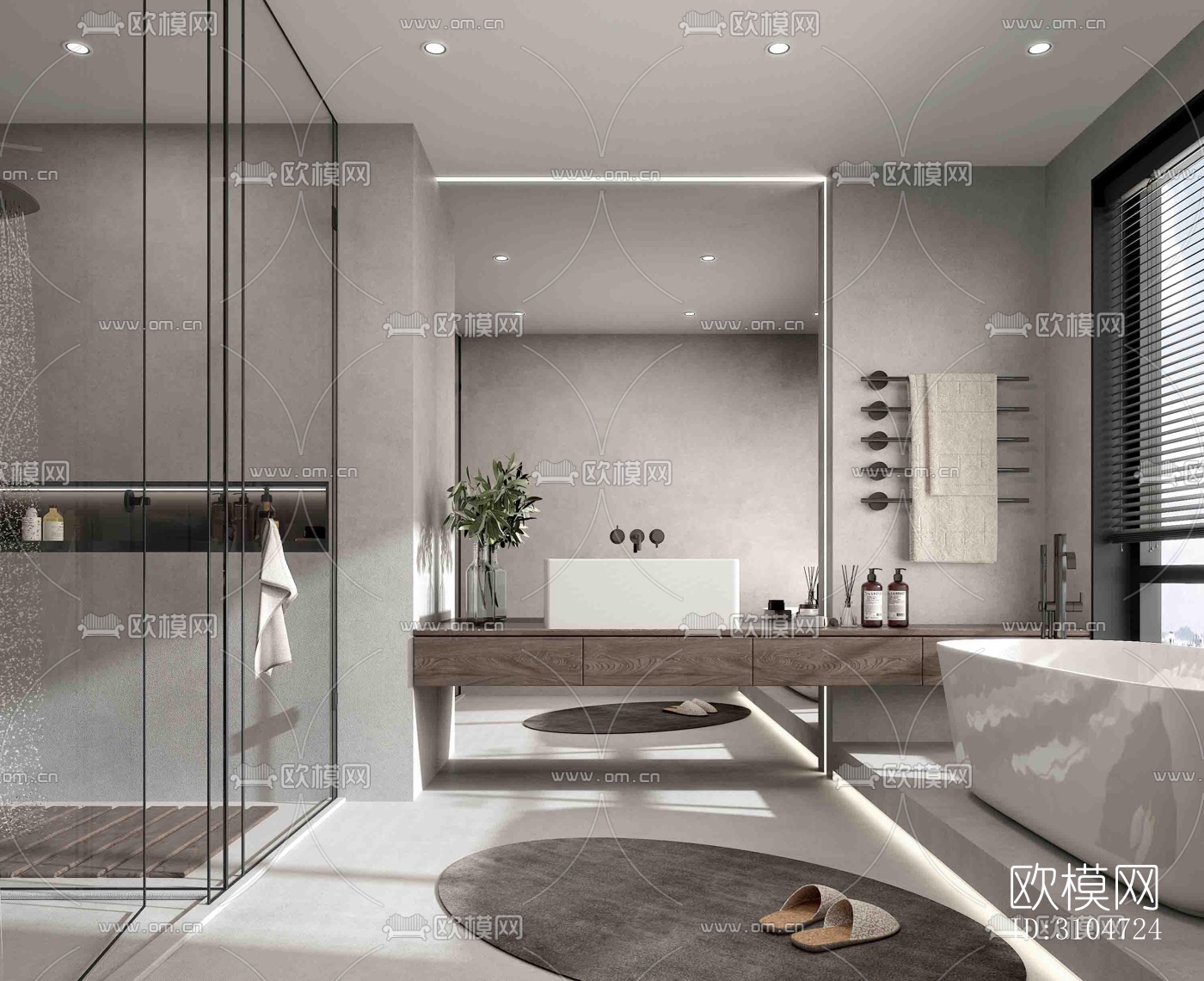现代卫生间效果图下载（渲染图4）