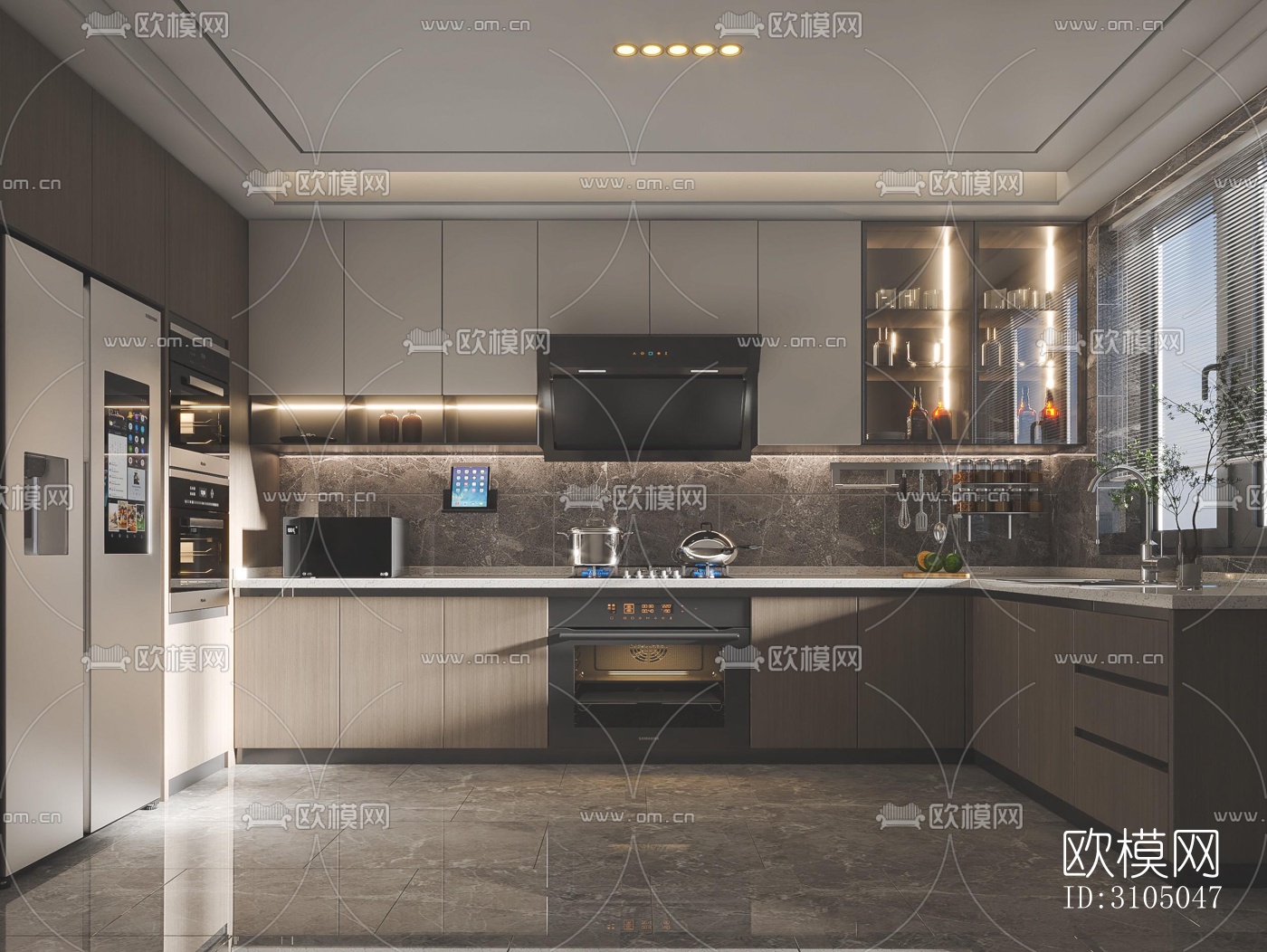现代厨房效果图下载（渲染图5）