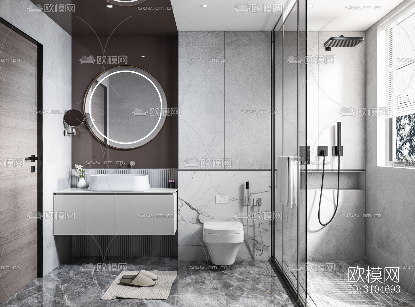 现代卫生间效果图下载（渲染图4）