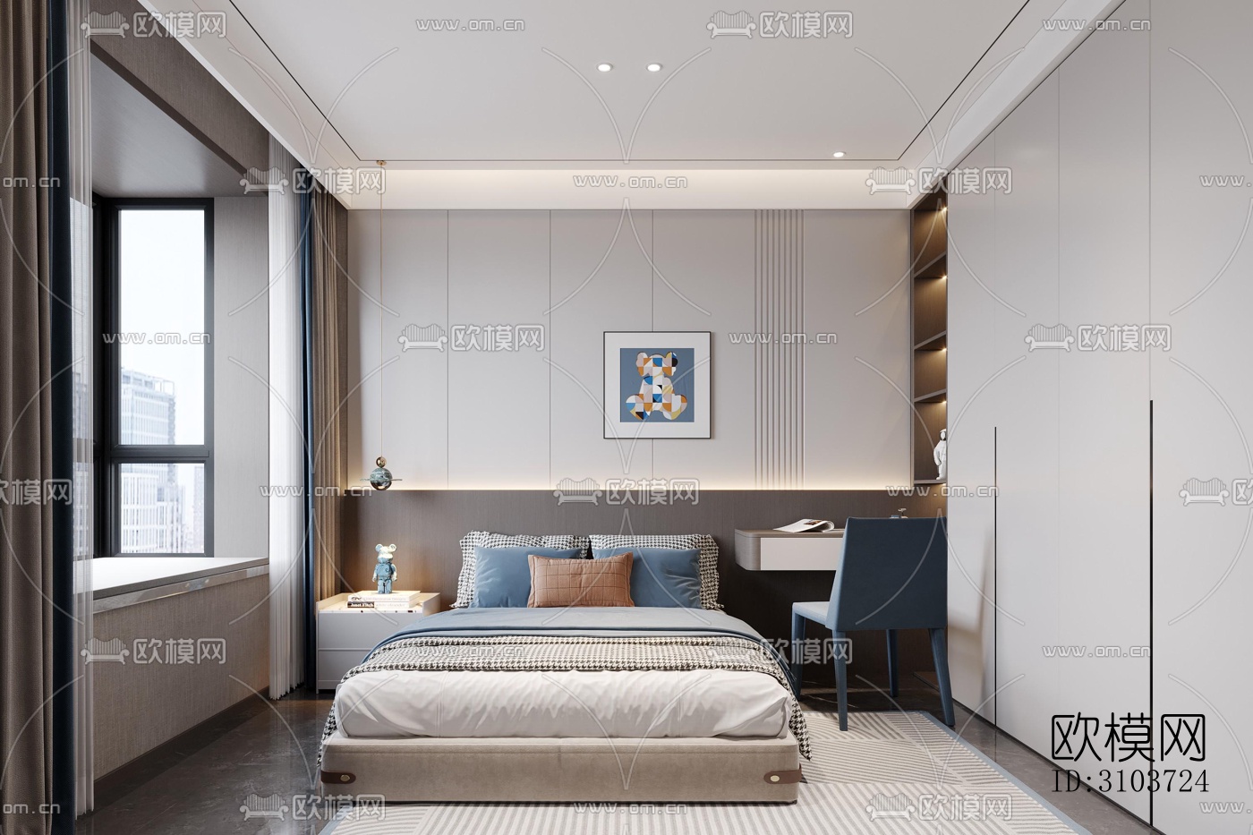 北欧儿童房效果图下载（渲染图3）