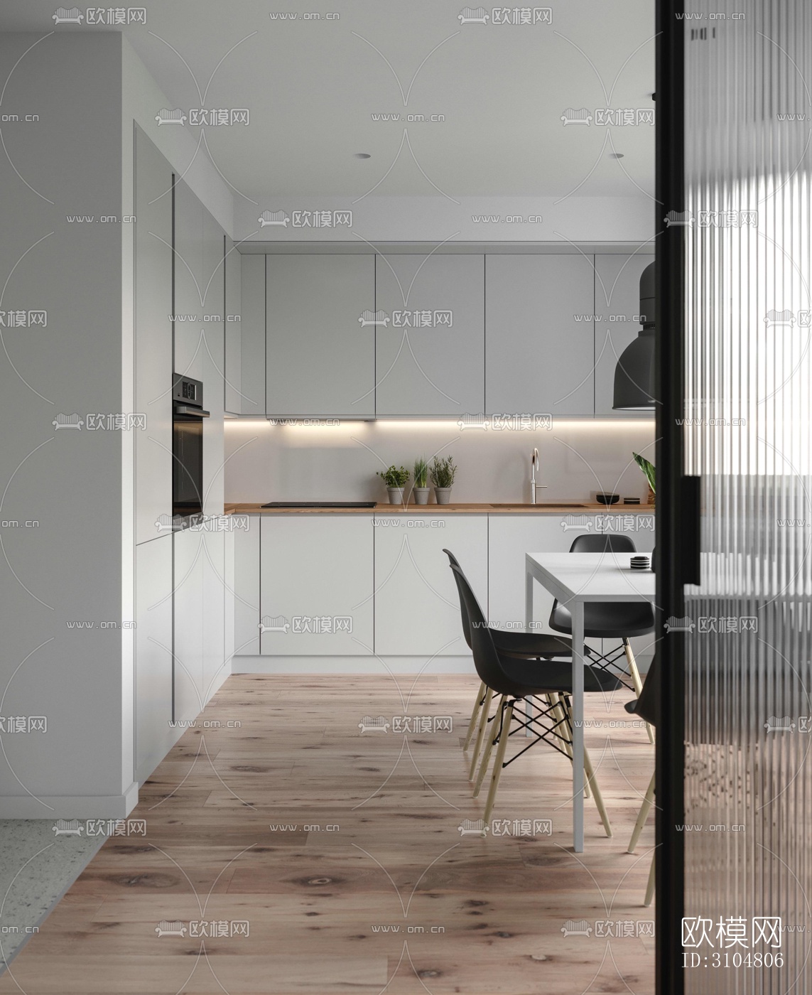 北欧厨房效果图下载（渲染图4）