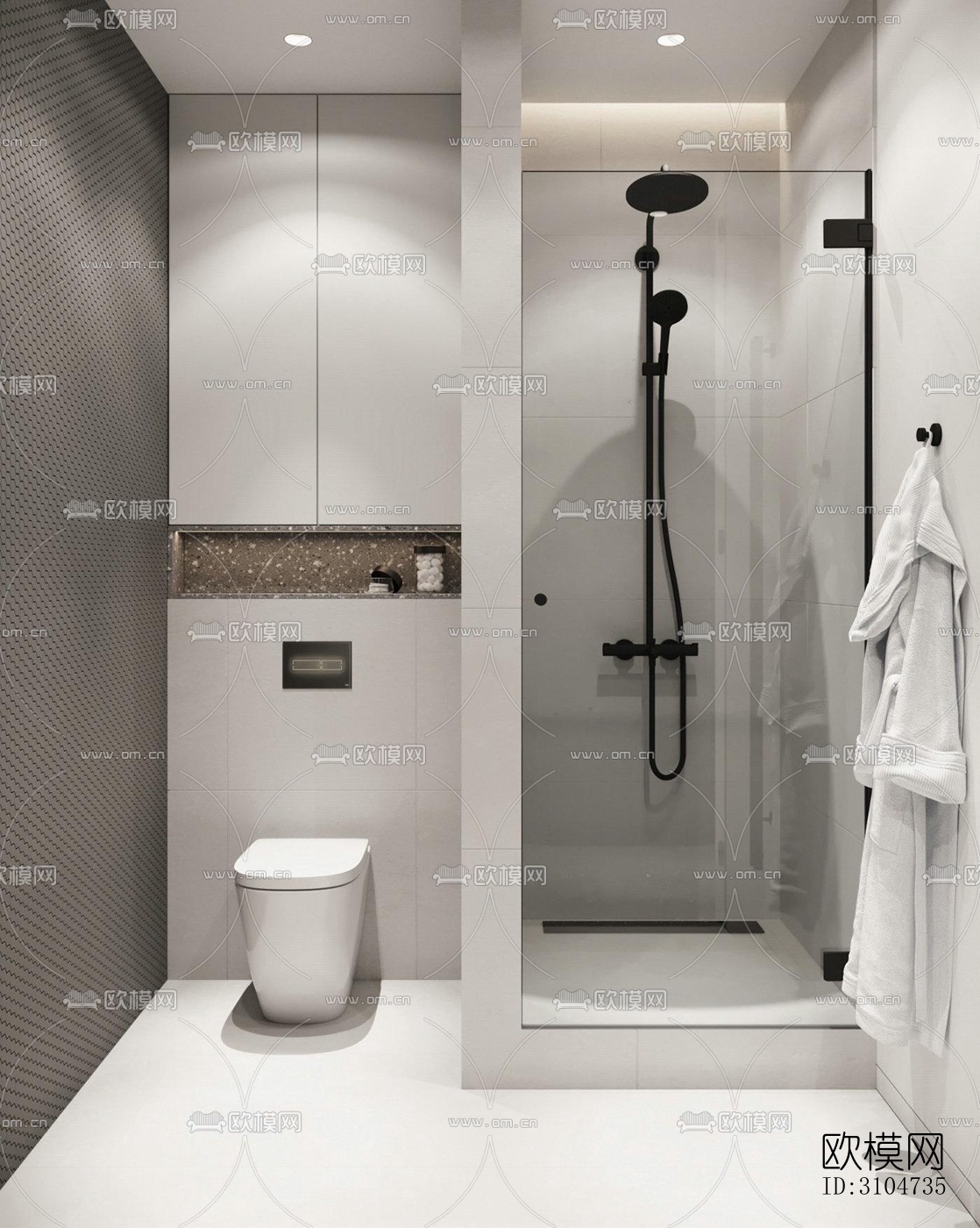 现代卫生间效果图下载（渲染图1）