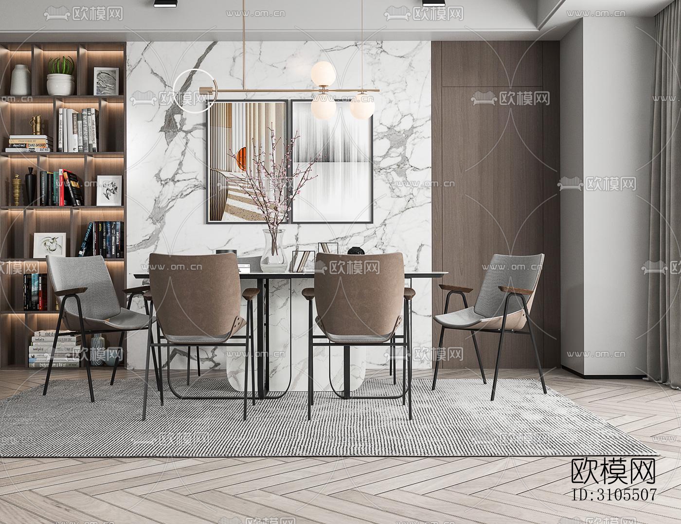 现代餐厅效果图下载（渲染图5）