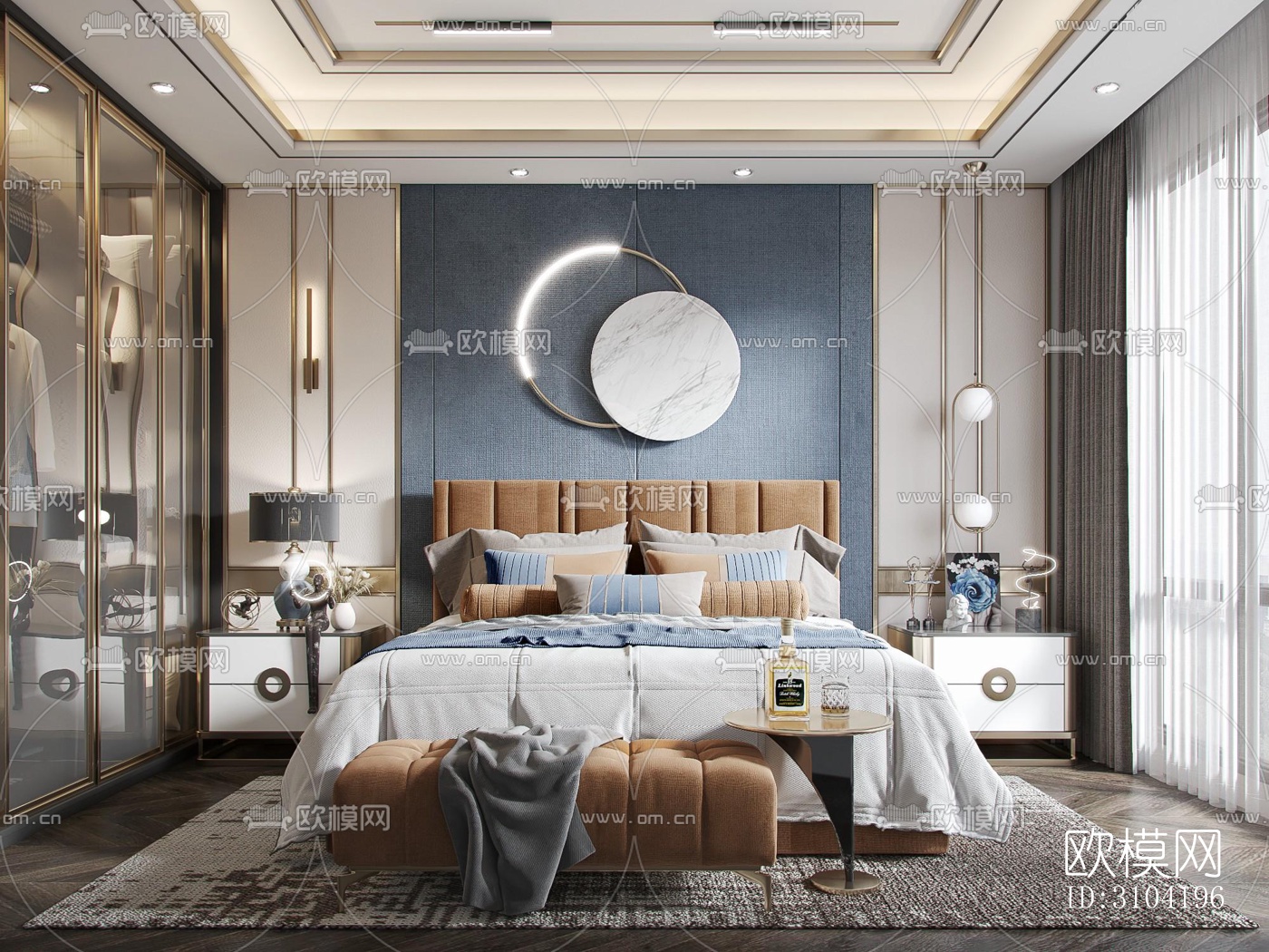 欧式卧室效果图下载（渲染图4）