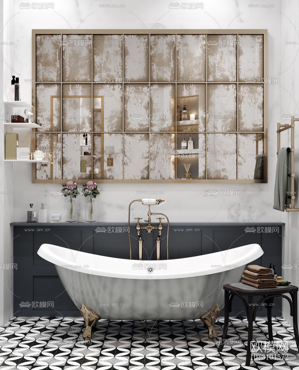 法式卫生间效果图下载（渲染图4）